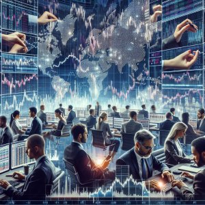 An image showcasing the dynamics of futures trading. Please create an impression of people engaging in active trading on diverse global markets. The scene should include stock market tickers, charts, and graphs reflective of real-time data on digital screens. People are engrossed in analysis and making decisions. Include a mixture of men and women from a variety of descents including Caucasian, Middle-Eastern, Hispanic, South Asian, Black, and East Asian. They should all look determined, focused, and adaptive, indicating the smart strategy required for effective futures trading.